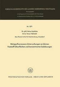 bokomslag Rntgenfluoreszenz-Untersuchungen an kleinen Feststoff-Oberflchen und konzentrierten Salzlsungen