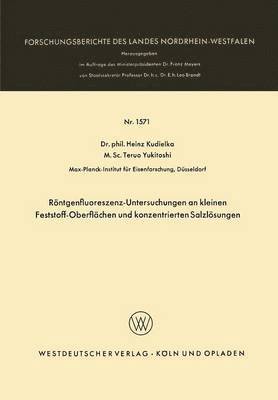 bokomslag Rntgenfluoreszenz-Untersuchungen an kleinen Feststoff-Oberflchen und konzentrierten Salzlsungen