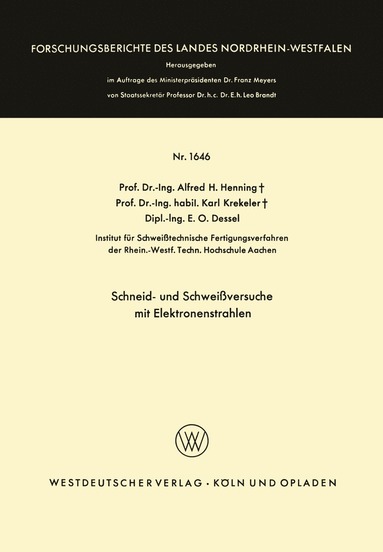 bokomslag Schneid- und Schweiversuche mit Elektronenstrahlen