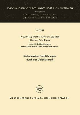 bokomslag Sechspunktige Kreisfhrungen durch das Gelenkviereck
