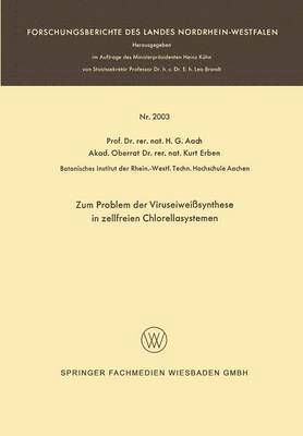 bokomslag Zum Problem der Viruseiweißsynthese in zellfreien Chlorellasystemen