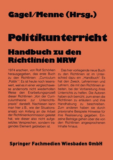 Walter Gagel - Politikunterricht, Häftad
