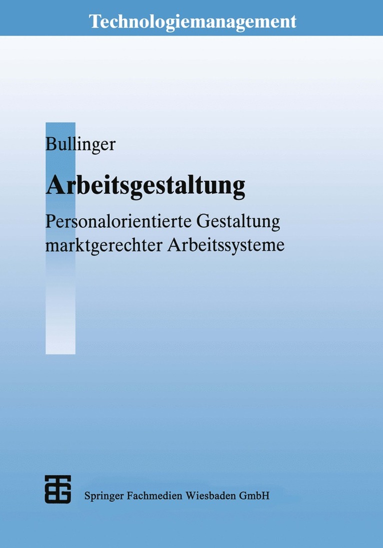 Hans-Jörg Bullinger, Hans-Jörg Bullinger, Hans-Jorg Bullinger - Arbeitsgestaltung, Häftad