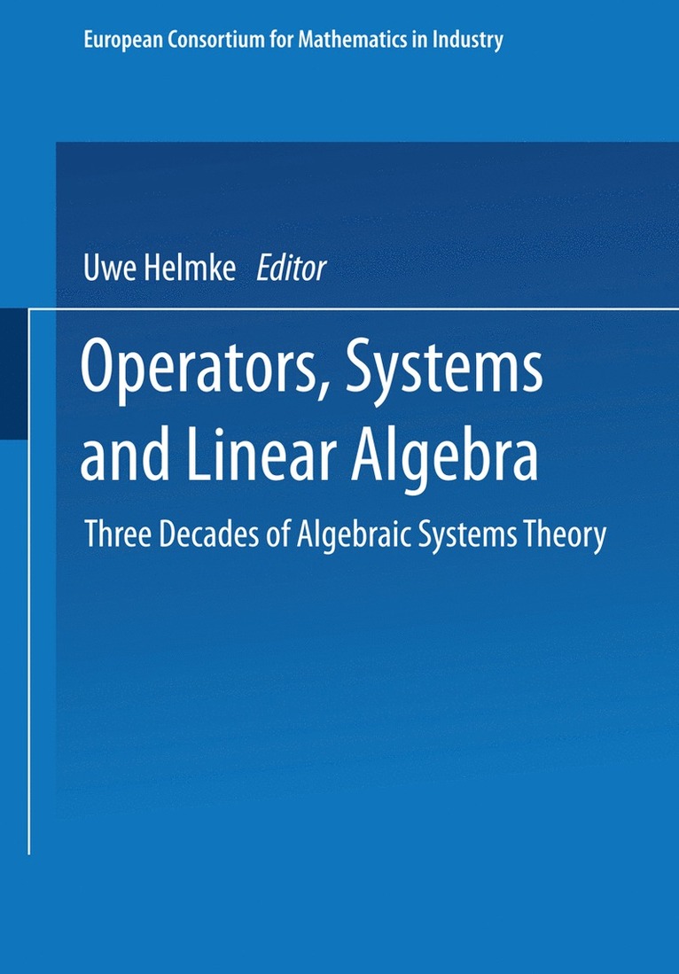 Dieter Prätzel-Wolters, Eva Zerz, Dieter Pratzel-Wolters - Operators, Systems and Linear Algebra, Häftad