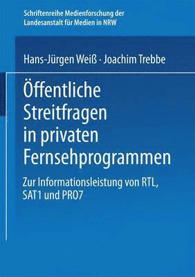 bokomslag ffentliche Streitfragen in privaten Fernsehprogrammen