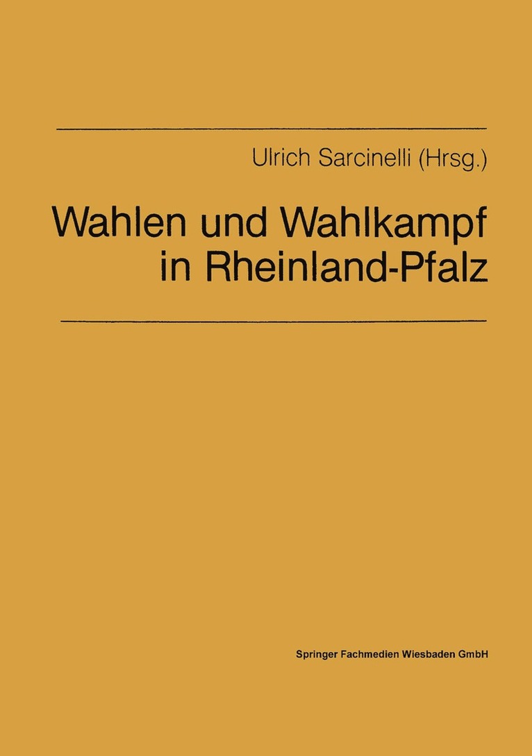 Ulrich Sarcinelli - Wahlen und Wahlkampf in Rheinland-Pfalz, Häftad