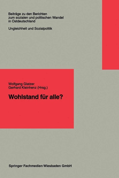 Wolfgang Glatzer - Wohlstand für alle?, Häftad