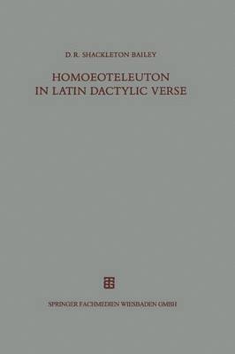 bokomslag Homoeoteleuton in Latin dactylic verse