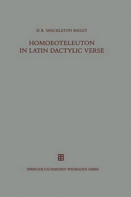 Homoeoteleuton in Latin dactylic verse, Häftad