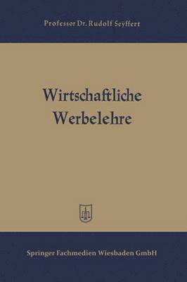 bokomslag Wirtschaftliche Werbelehre