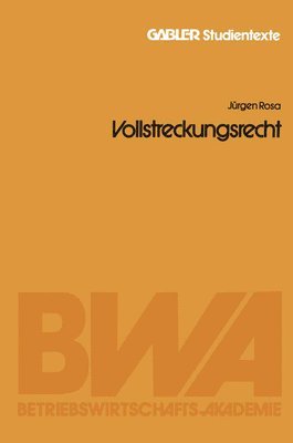 Jürgen Rosa - Vollstreckungsrecht, Häftad
