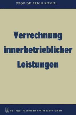 bokomslag Verrechnung innerbetrieblicher Leistungen