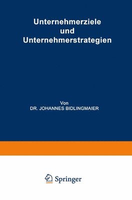 bokomslag Unternehmerziele und Unternehmerstrategien