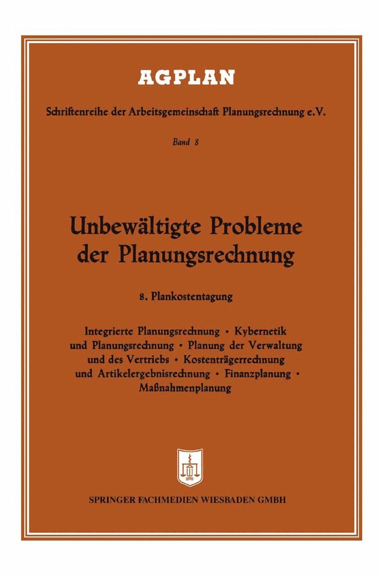 Unbewltigte Probleme der Planungsrechnung 1