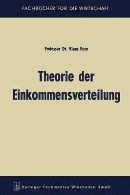 bokomslag Theorie der Einkommensverteilung