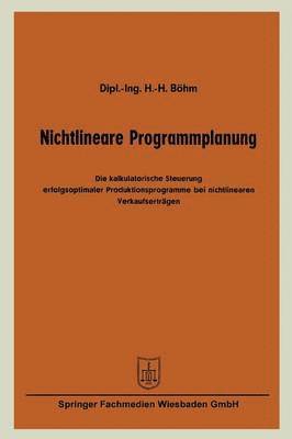 bokomslag Nichtlineare Programmplanung