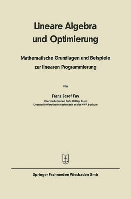 bokomslag Lineare Algebra und lineare Optimierung