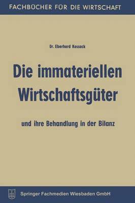 bokomslag Die immateriellen Wirtschaftsgter und ihre Behandlung in der Bilanz