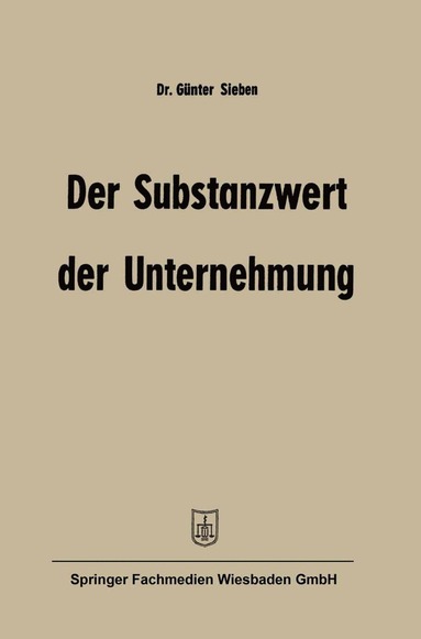 bokomslag Der Substanzwert der Unternehmung