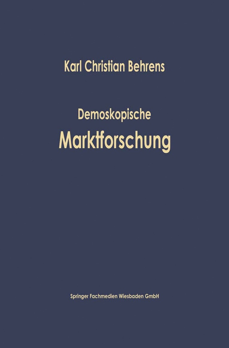 Demoskopische Marktforschung 1