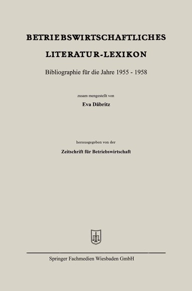 bokomslag Betriebswirtschaftliches Literatur-Lexikon