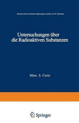bokomslag Untersuchungen über die Radioaktiven Substanzen