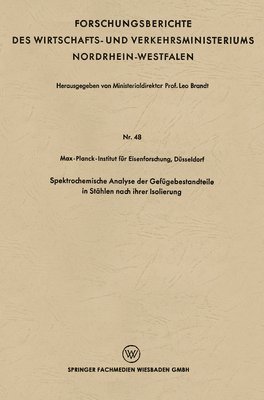 bokomslag Spektrochemische Analyse der Gefgebestandteile in Sthlen nach ihrer Isolierung