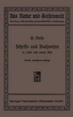 bokomslag Schrift- und Buchwesen in alter und neuer Zeit