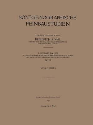 bokomslag Rntgenographische Feinbaustudien