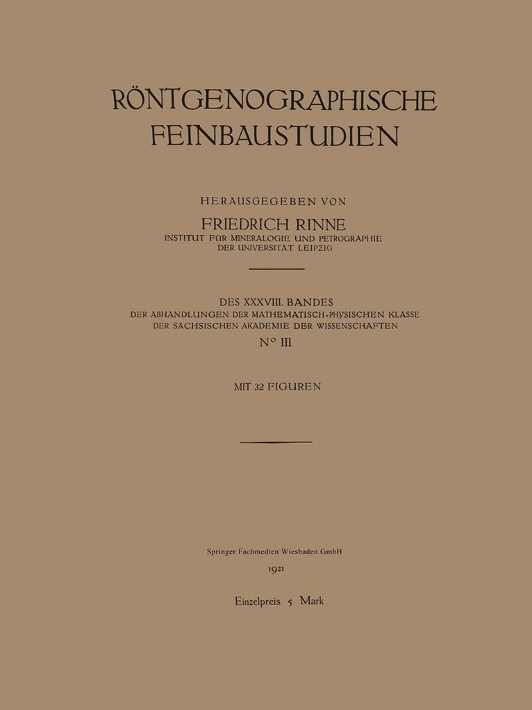 Rntgenographische Feinbaustudien 1