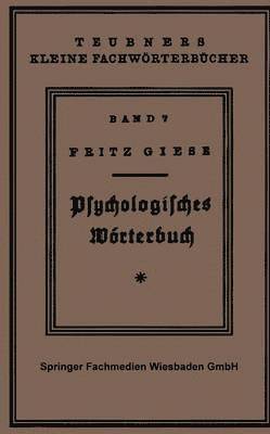 bokomslag Pschologisches Wrterbuch