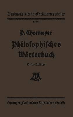 bokomslag Philosophisches Wrterbuch