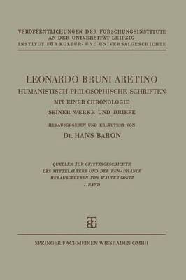 bokomslag Leonardo Bruni Aretino. Humanistisch-philosophische Schriften