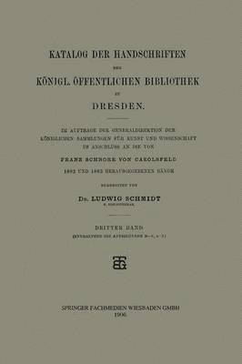 bokomslag Katalog der Handschriften der Königl. Öffentlichen Bibliothek zu Dresden