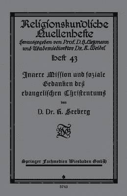 Innere Mission und soziale Gedanken des evangelischen Christentums 1
