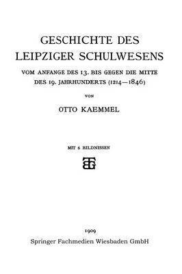 bokomslag Geschichte des Leipziger Schulwesens