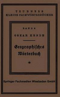 bokomslag Geographisches Wrterbuch