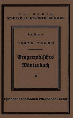 bokomslag Geographisches Wrterbuch