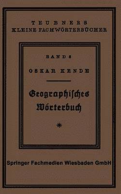 Dr. Oskar Kende, Oskar Kende, Dr Oskar Kende - Geographisches Wörterbuch, Häftad