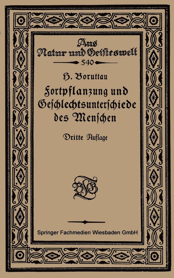H. Boruttau - Fortpflanzung und Geschlechtsunterschiede des Menschen, Häftad