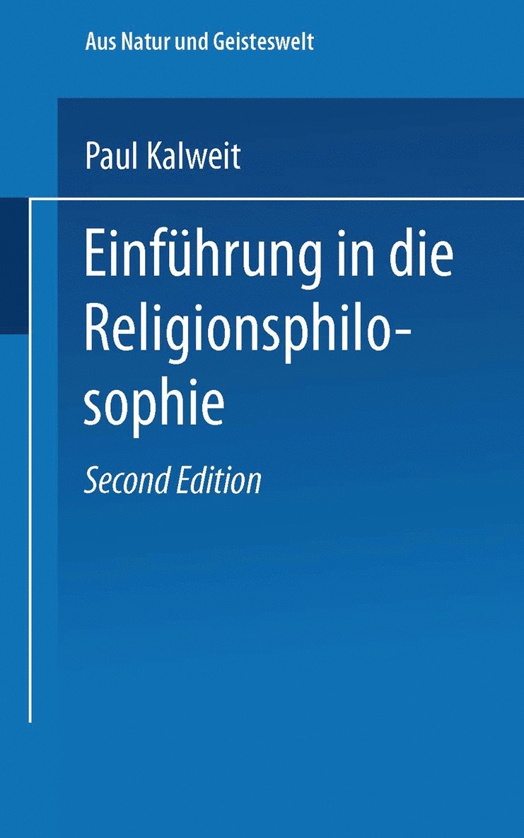 Paul Kalweit - Einführung in die Religionsphilosophie, Häftad