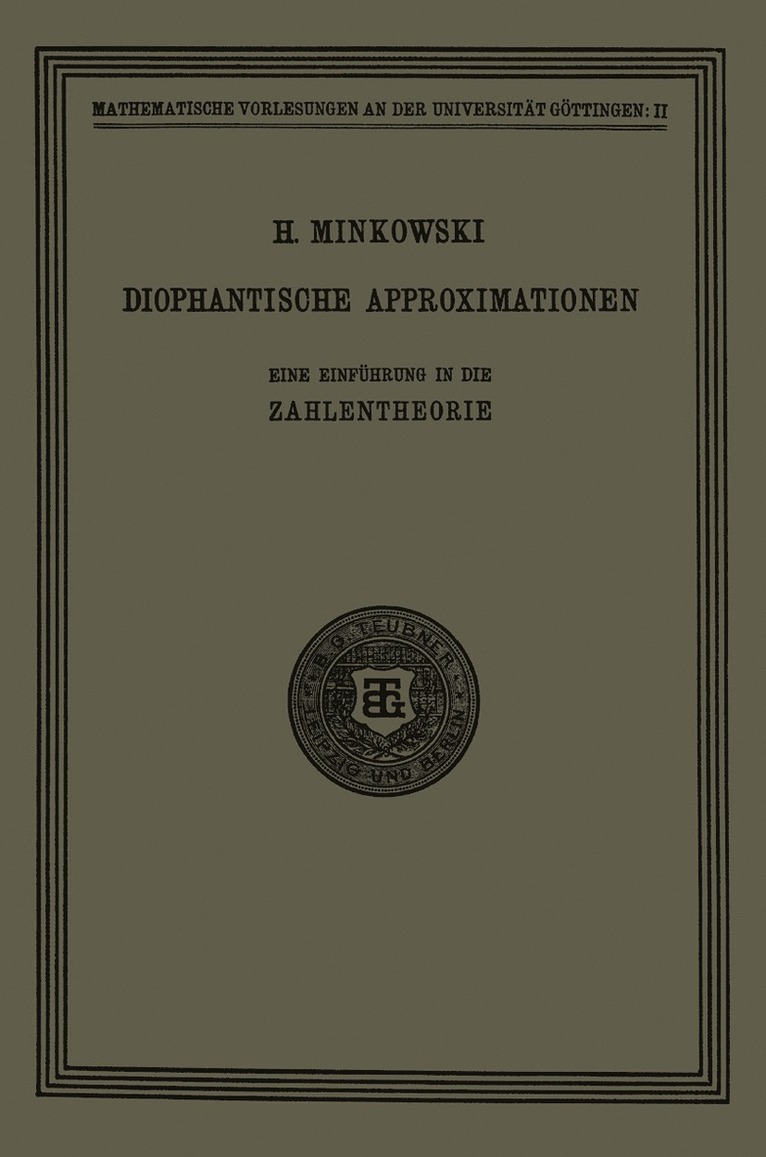 Hermann Minkowski - Diophantische Approximationen, Häftad