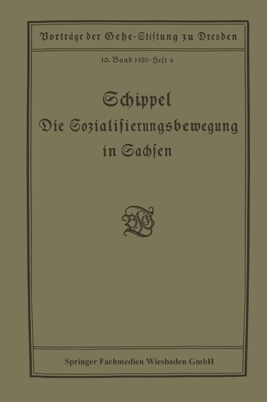 bokomslag Die Sozialisierungsbewegung in Sachsen