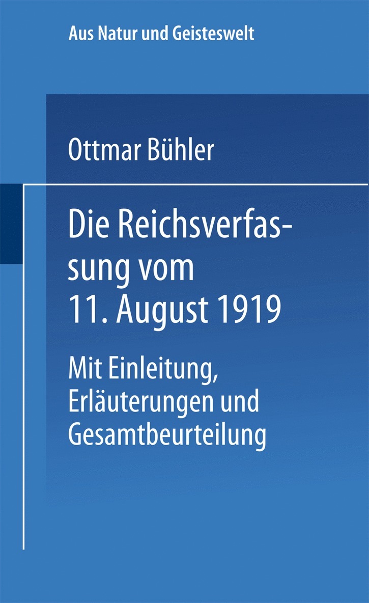 Die Reichsverfassung vom 11. August 1919 1