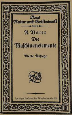 bokomslag Die Maschinenelemente