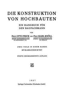 Die Konstruktion von Hochbauten 1