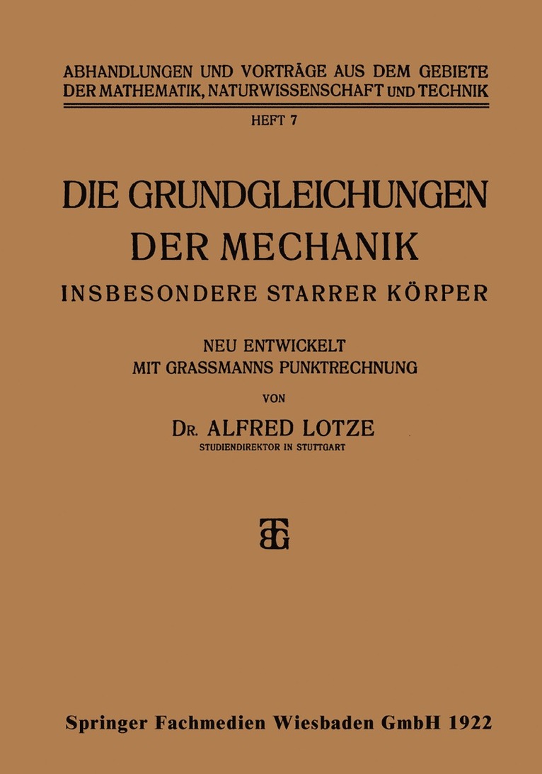 Die Grundgleichungen der Mechanik