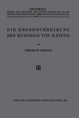 bokomslag Die Erdbeschreibung des Eudoxos von Knidos