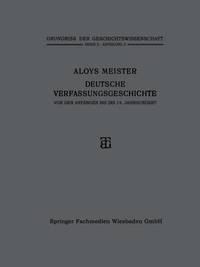 bokomslag Deutsche Verfassungsgeschichte von den Anfngen bis ins 14. Jahrhundert