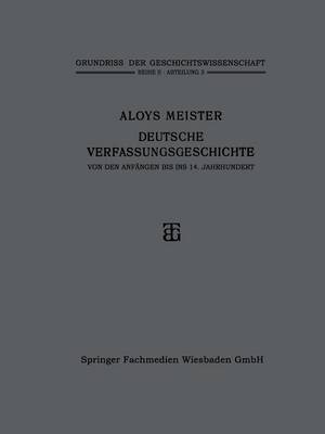 bokomslag Deutsche Verfassungsgeschichte von den Anfngen bis ins 14. Jahrhundert